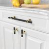Amerdeco 10 Pack Black & Gold Cabinet Knobs 2 Inch T Bar Cabinet Pulls Kitchen Cabinet Handles Cabinets Hardware Drawer Pulls AM002