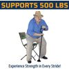 StrongArm Comfort Walking Cane + Self Standing Base + Adjustable + Lightweight 