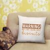Shopagift Warning Biscuits Cushion Warning Biscuits Bedroom Lounge Accessory - 40cm x 40cm