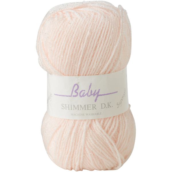 James Brett Baby Shimmer DK Knitting Yarn Soft Double Knit Wool 1 x 100g Ball (Pale Pink - BS8)