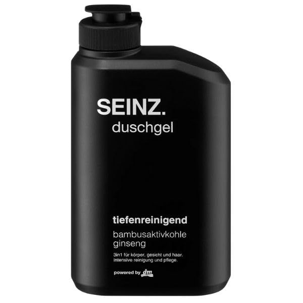 SEINZ. Duschgel mit seiner 3in1 Technologie für Körper, Gesicht und Haar, herrlichen Duftnoten, Maskuliner Duft, Vegane Formel 300 ml (Tiefenreinigend)
