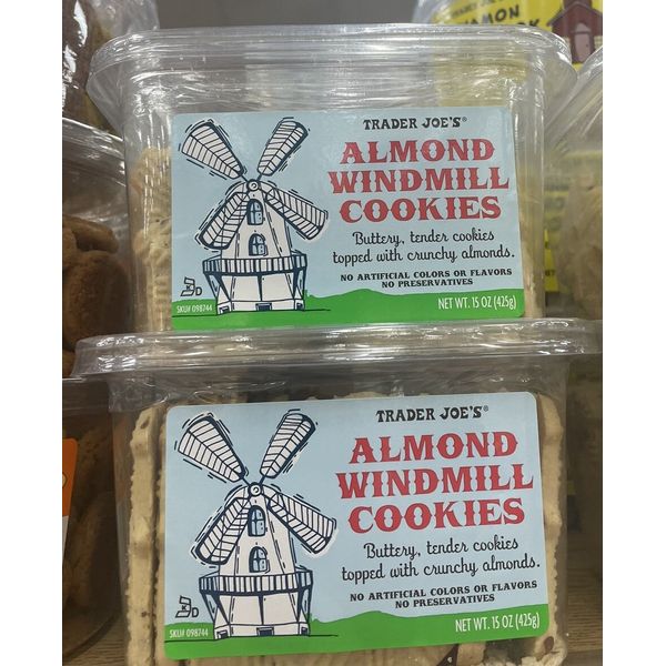 2 Pack Trader Joe's Almond Windmill Cookies