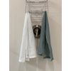 Buddha Bath Extra Long Exfoliating Shower Towel Washcloth (Medium EXFOLIATE) - Silver Blue & White - (2 Pack)
