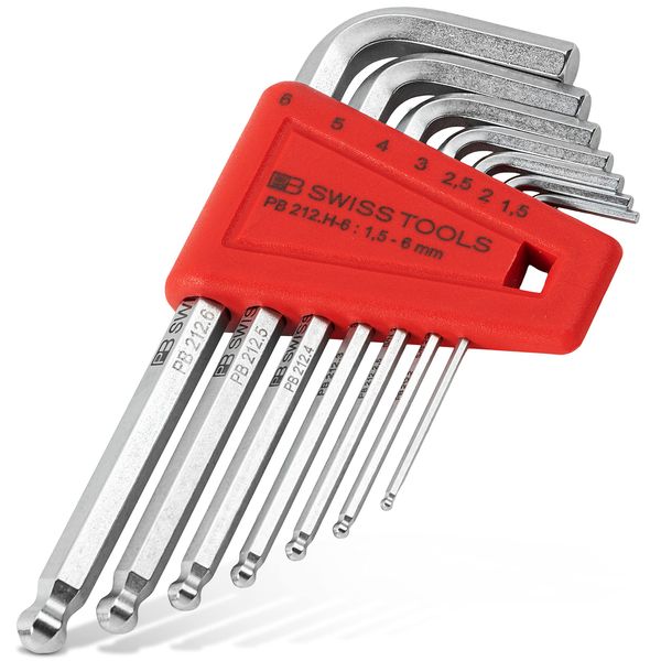 PB SWISS TOOLS PB SWISS TOOLS PB SWISS TOOLS 212H-6CN Hex Key Set with Ball