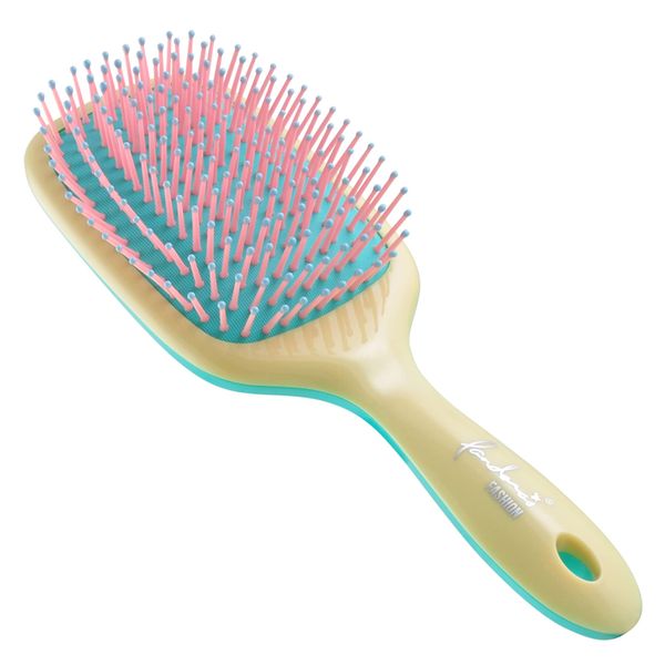 Hair Brush, Women's Scalp Massage, Cushion Brush, Lightweight, Handle, Pop Color, Cute, Ultra Light, Wide, L Size 8939M