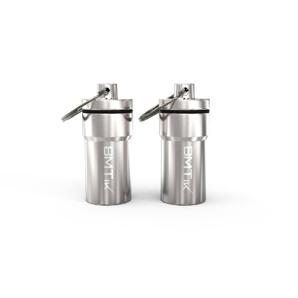 [2 Pack] Discrete UV Herb Storage Jar (Medium Sized Airtight and Smell Proof Container Tube) Aircraft Grade Aluminium (2 Metal Tins)