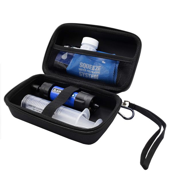 ProCase Sawyer Mini Water Filter Storage Case Waterproof EVA Hard Case for Sawyer Mini Water Filter/Membrane Solutions Filtration Straw Water Filter (Case Only) - Black Black