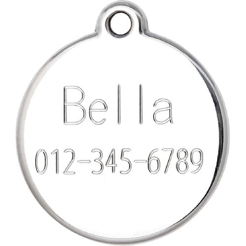 COOLLIANT Personalized Pet ID Tags for Kittens and Cats - cat tags for collars, pet tags for cats, pet tag personalized small, cat name tags personalized, cat ID tag (Purple, Sleeping Cat Round-Small)