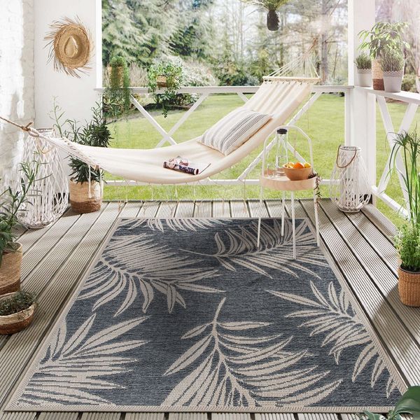 Rugshop Out Door Rugs Contemporary Floral Indoor/Outdoor Carpet Outdoor Rugs 5x7