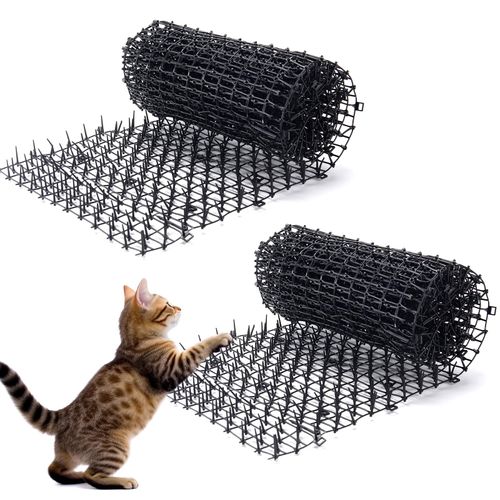 OCEANPAX 2PCS 6.5ft Cat Scat Mat with Spikes, Prickle Strips Network Digging Stopper Outdoor Spike Deterrent Mat, 78 inch x 11 inch(13FT)