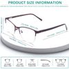 SOVCOD 2 Pack Progressive Multifocus Reading Glasses Women Blue Light Blocking Spring Hinge Readers Metal Computer Eyeglasses (Purple & Red, 1.75, x)