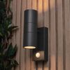 LITECRAFT Kenn Outdoor Up & Down Wall Light with PIR Motion Sensor & LED Bulbs - (Anthracite)