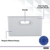 Superio Medium White Smoke Ribbed Storage Bin, Plastic Storage Basket (15 Liter)