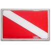 Dive Flag Chrome Auto Emblem - Car 3.5"x2.25"x.25