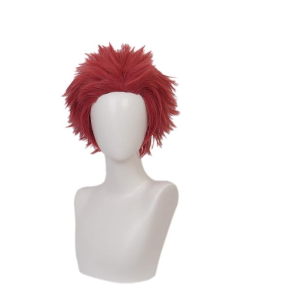 Pink Short Women's Wig Anime Demon 鬼滅 Slayer Akaza(Hakuji) Character Cos Wig Halloween,Christmas,Stage Performances Used Attached Hair Net