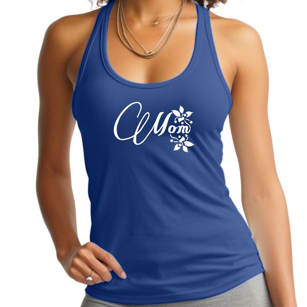 Womens Fitness Tank Top Graphic T-shirt Mom Appreciation for Mothers - Royal Blue / XS