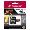 Transcend 16GB Ultimate microSDHC Class 10 UHS-I Memory Card with Adapter