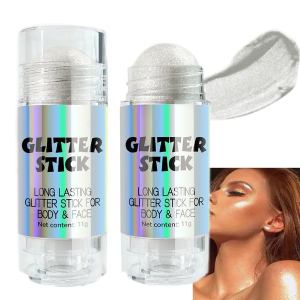 Glitzer Körperstift, Roll-on Körper Glitzer Gel, Chamäleon Farbwechsel Glitter Highlight Creme für Körper Gesicht Haar, Regenbogen Glitzer Make-up, funkelnde Körperlotion für Festival Party