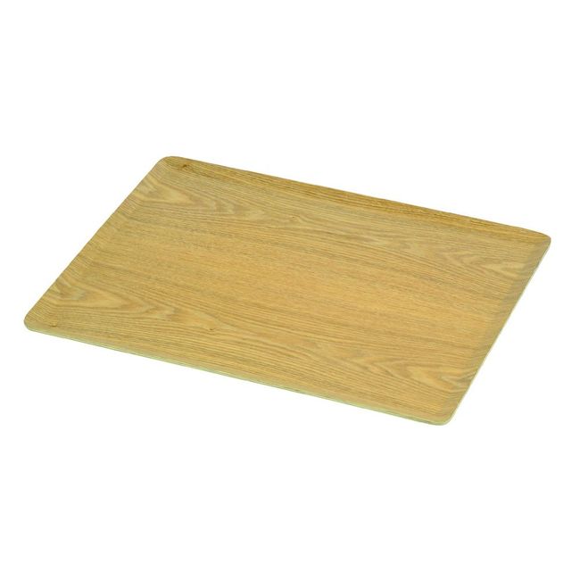 Pearl Metal HB-3746 Square Wooden Tray, 14.2 x 11.0 inches (36 x 28 cm), Non Slip Treatment, Natural Brick