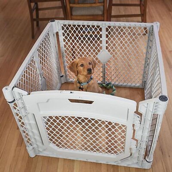 Exercise Pen Pet Folding Dog Playpen 4-Panel Freestanding Play Pen Gate Fence US