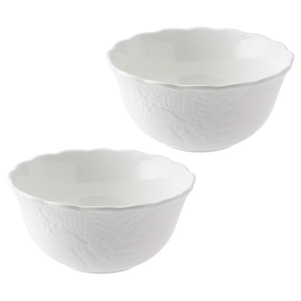 Narumi 51952-23143 Honiton Lace Bride Bowl Set, 6.3 inches (16 cm), White, Lace Pattern, Cute, Small Bowl, Wedding Gift, Microwave Warm, Dishwasher Safe, Gift Box Included