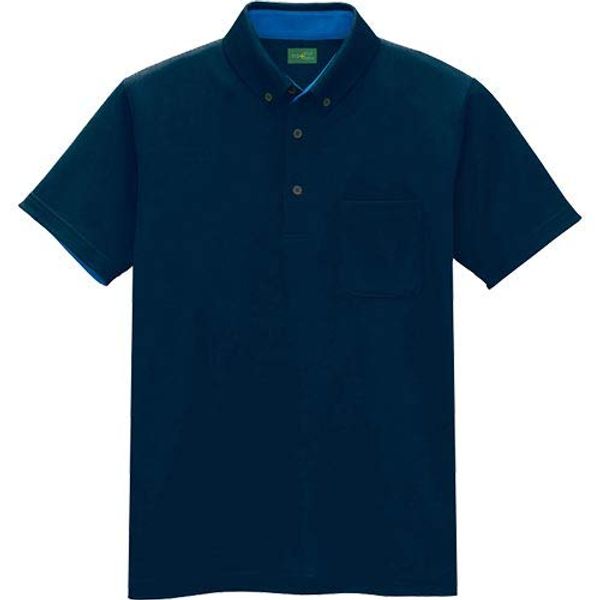 AITOZ | Antistatic BD Short Sleeve Polo Shirt [Anti-Static/Sweat Absorbing/Quick Drying/Deodorizing Function] #AZ-50006 Navy 3L