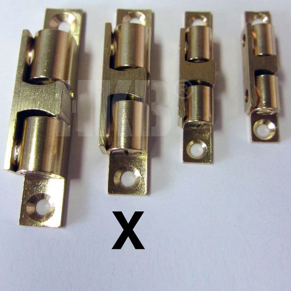 HKB ® 1 x Double Ball Catch Ball Catch Polished Brass 60 x 11 mm Ball and Spring Steel (60 x 11 mm)