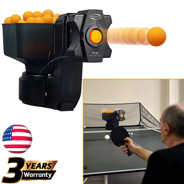 Table Tennis Robot Automatic Ping Pong Ball Machine Training Aids Sport Black US