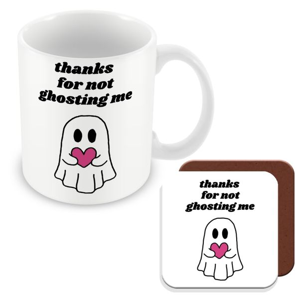 MUGGZ - Thanks for Not Ghosting Me - Mug & Coaster - Couples in Love