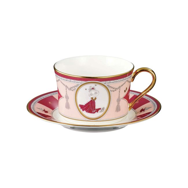 Noritake TG93686/N-092L Noritake Cup & Saucer (For Both Coffee and Tea), 8.5 fl oz (245 cc), Moomin Valley Summer Festival, 1 Guest, Red, Bone China