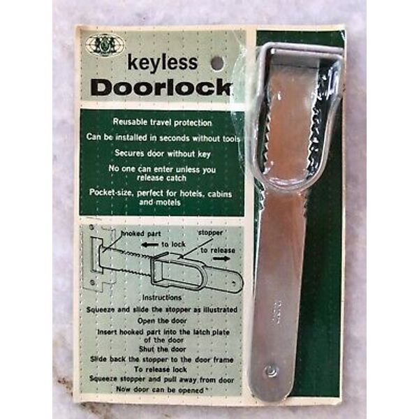 Vintage MADE IN JAPAN Metal Keyless Travel/Portable Personal Safety Door Lock!