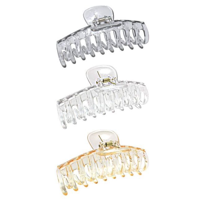 ACCGLORY Clear Hair Claw Clips for Women Thick Hair Crystal Resin Large Hair Clips for Women Fine Hair Invisible Transparent Big Jaw Clips Hair Accessories