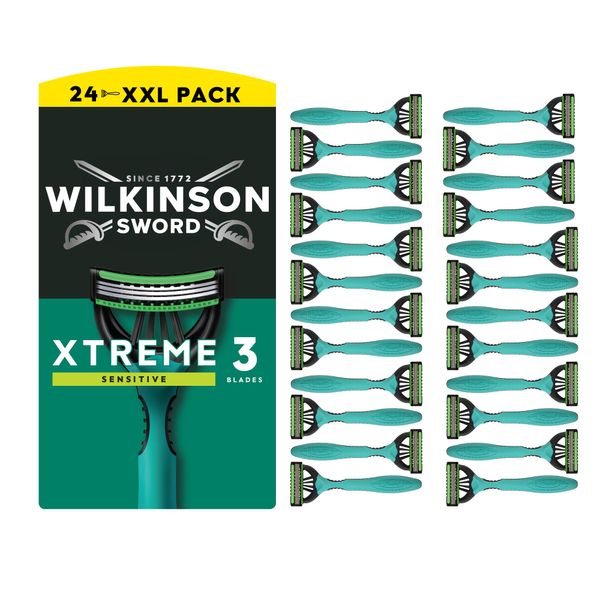 Wilkinson Sword Xtreme 3 Sensitive Disposable Razor for Men 16 + 8
