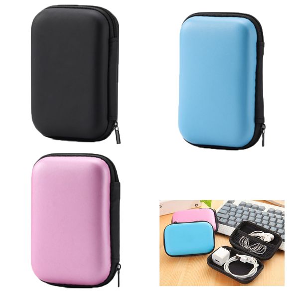 3-in-1 Hard Drive & Accessory Case - Multi-Function Storage for Small Electronics, Power Banks & More (Blue, Pink, Black)
