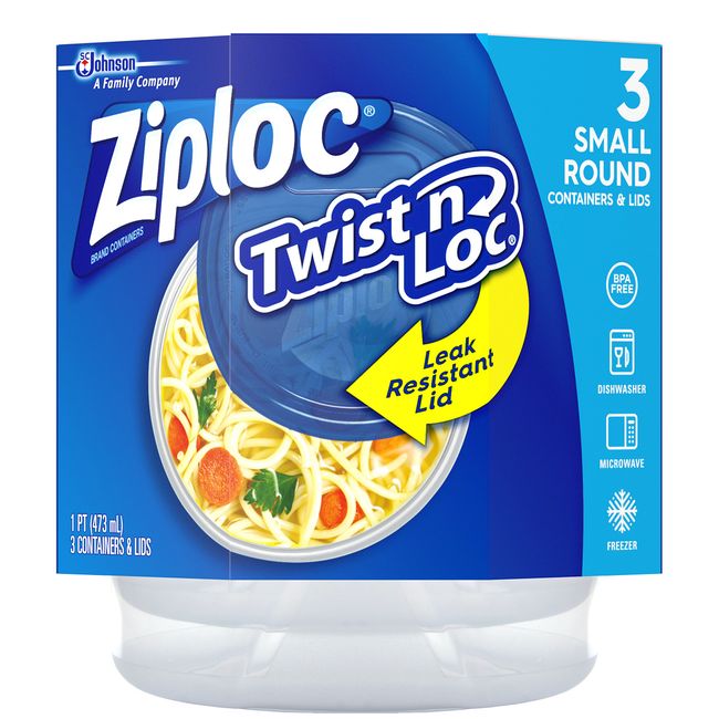  Ziploc Round Storage Containers, Medium, 3 Count