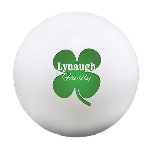 Infusion Custom Shamrock Design Ping Pong Balls, 6 White Table Tennis Balls