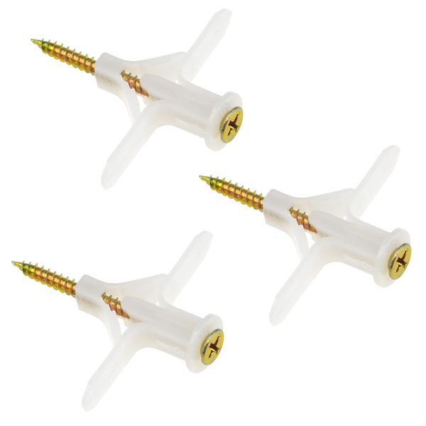 35 Sets Drywall Anchors Plasterboard Wall Plugs and Screws,Plastic Expansion Plugs for Plasterboard Fixation (White)