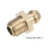 sourcing map Brass Straight Grease Fitting M8 x 1mm Thread Hydraulic Grease Fitting Accessories, 40Pcs