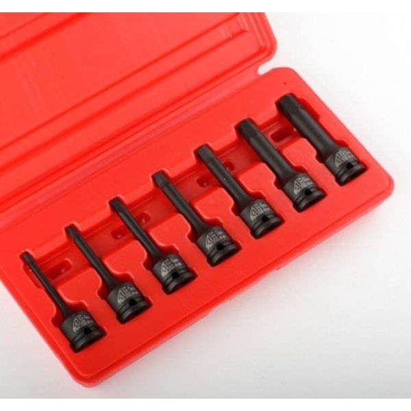 7 Pcs 3/8" Drive Hex Impact Socket Bit Set (Metric) PRO Automotive Shop Tools