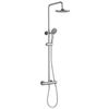 Willow Chrome Shower Pack | Thermostatic Valve Control | Solid Brass Body | Includes Handset & Hose | Round ABS Over Head Shower