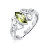 Peridot Jewellery - Sterling Silver Celtic Trinity Knot Ring - Size Q