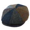 Xposed Mens Wool Blend Patch Panel Herringbone Tweed Newsboy Cap Multi Colour Hat [WN2175MUL-MULTI-S]