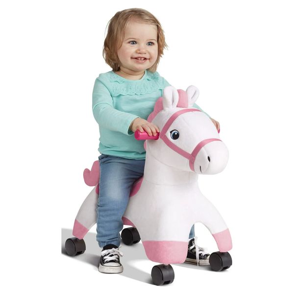 Radio Flyer, Socks: Rolling Pony, Plush Caster Ride-on Horse for Girls and Boys