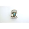 Generic Tiny mini silver bronze metal hair claw clip with turquoise stone