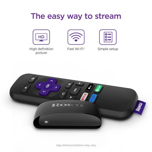 Roku Express (New, 2023) HD Streaming Device with High-Speed HDMI Cable and Standard Remote (No TV Controls), Guided Setup and Fast Wi-Fi