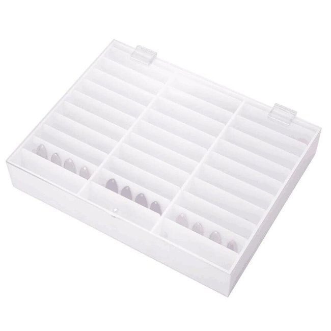 zalati Nail Tips Storage Box Nail Art Acrylic Case for Decoration Container Display - 30 Holes, White