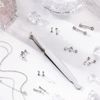2 Pcs Piercing Barbell Clamps Stainless Steel Piercing Clamps Piercing Pliers Ball Grabber Tool Piercing Forceps Pliers Barbell Jewelry Clamp Tweezers for Tongue Rings Labret Earrings All Pierings