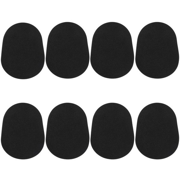 8Pcs Mouthpiece Cushions Alto Tenor Saxophone & Clarinet Mouthpiece Patches Oval Rubber Mouthpiece Patches Pads, Black