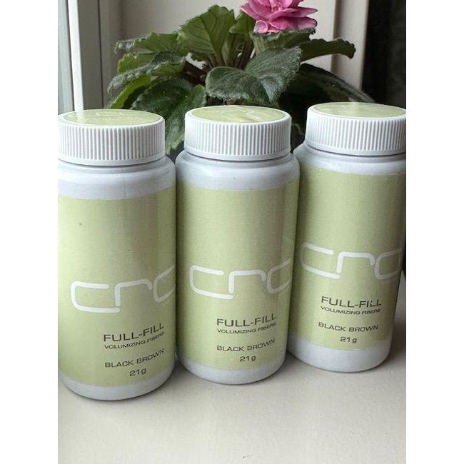 Lot of 3 x CRC Full-Fill Volumizing Fibers for Thinning Hair BLACK BROWN 21 g