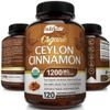 Organic Ceylon Cinnamon Capsules 1200mg - Maximum blood sugar support-120cap